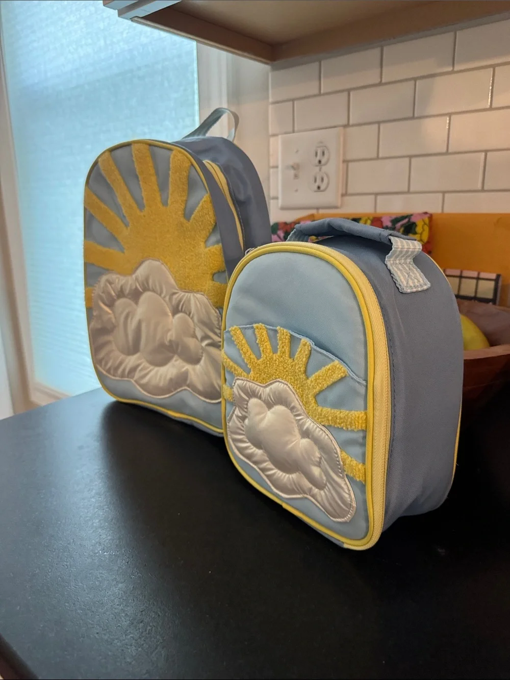 Kids Sun & Cloud Backpack and Lunch Bag Set - Blue & Yellow- pottery barn kids